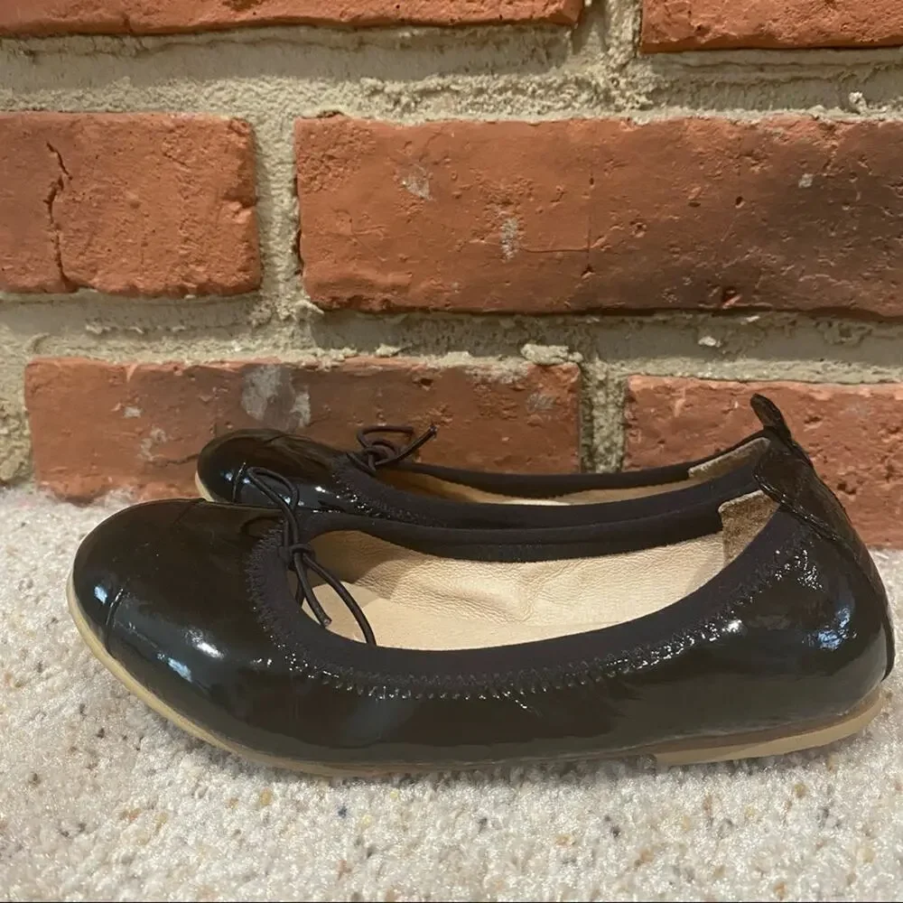 Black Patent Leather Ballet Flats sz 11.5 Girls